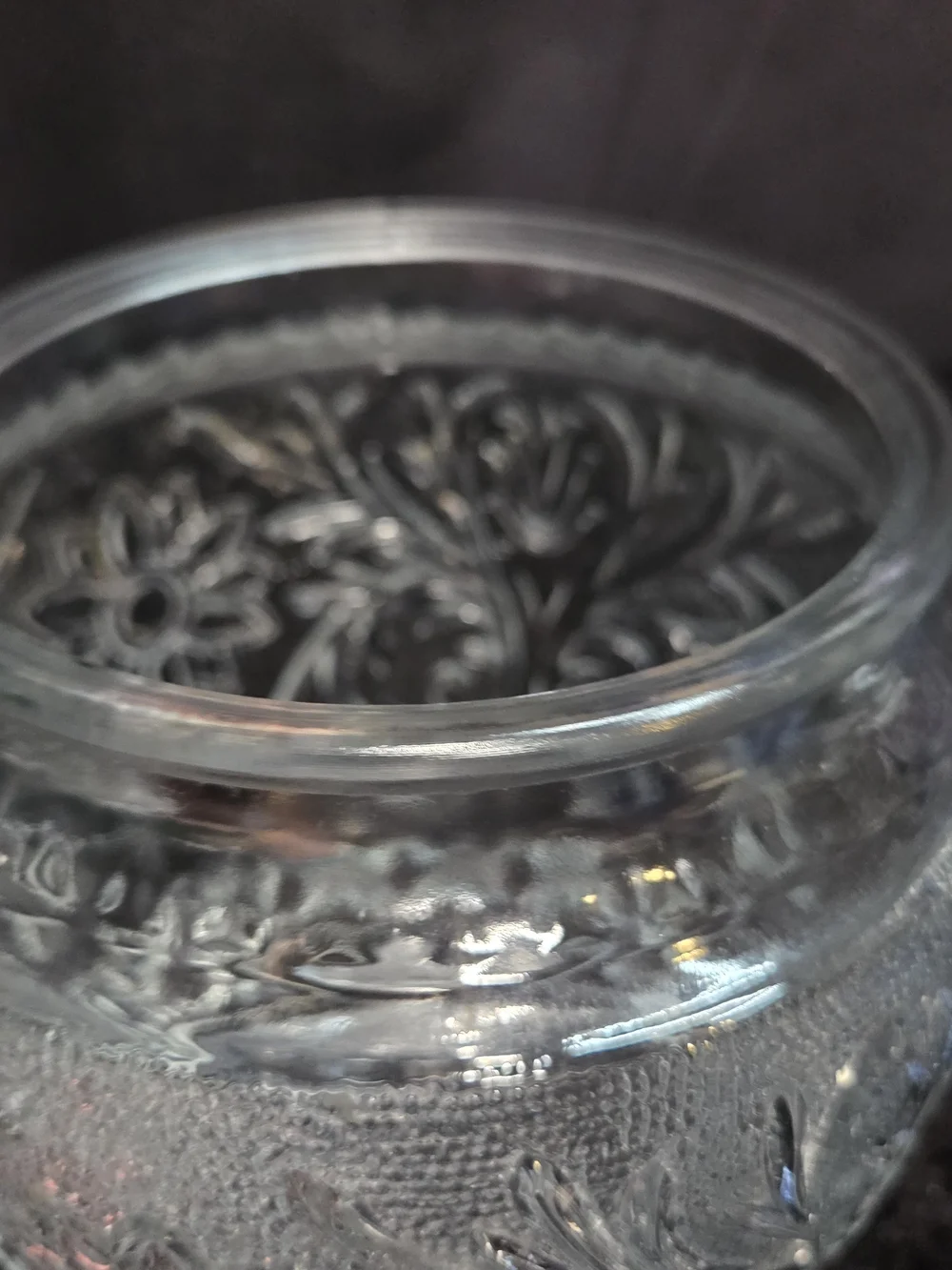 Vintage Anchor Hocking Sandwich Glass Daisy Pattern Biscuit Cookie Jar With Lid